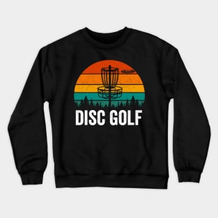 Funny Disc Golf Player Retro Vintage Crewneck Sweatshirt